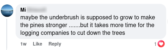 Social media comment about spraying glyphosate in Tahoe