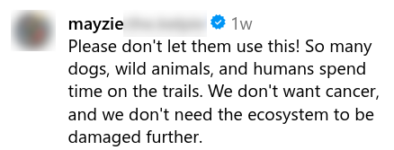 Social media comment about spraying glyphosate in Tahoe