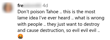Social media comment about spraying glyphosate in Tahoe