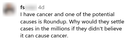 Social media comment about spraying glyphosate in Tahoe