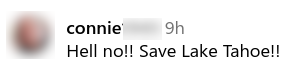 Social media comment about spraying glyphosate in Tahoe