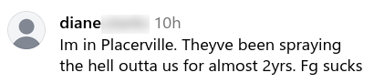 Social media comment about spraying glyphosate in Tahoe