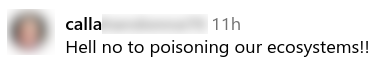 Social media comment about spraying glyphosate in Tahoe