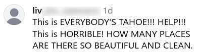 Social media comment about spraying glyphosate in Tahoe