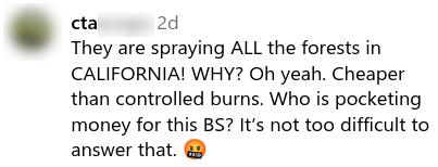 Social media comment about spraying glyphosate in Tahoe