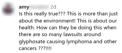 Social media comment about spraying glyphosate in Tahoe