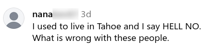 Social media comment about spraying glyphosate in Tahoe