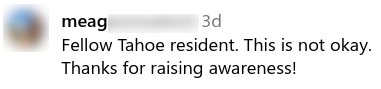 Social media comment about spraying glyphosate in Tahoe
