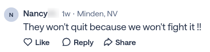 Social media comment about spraying glyphosate in Tahoe
