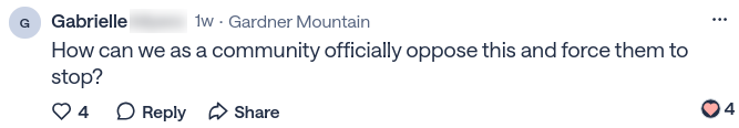 Social media comment about spraying glyphosate in Tahoe